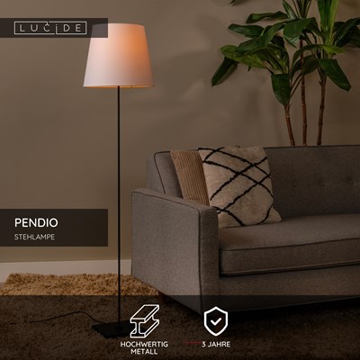 Lucide PENDIO - Stehlampe - 1xE27 - Schwarz